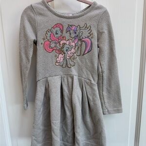 My Little Pony 3T Gray & Pink Girls Ling Sleeve Casual Dress with Ponies